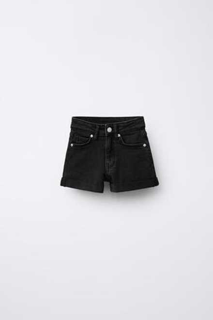 ZARA ДЖИНСОВЫЕ ШОРТЫ, ЧЕРНЫЙ