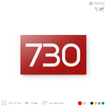Номер на дверь 730, табличка на дверь для офиса, квартиры, кабинета, аудитории, склада, красная 120х70 мм, Айдентика Технолоджи