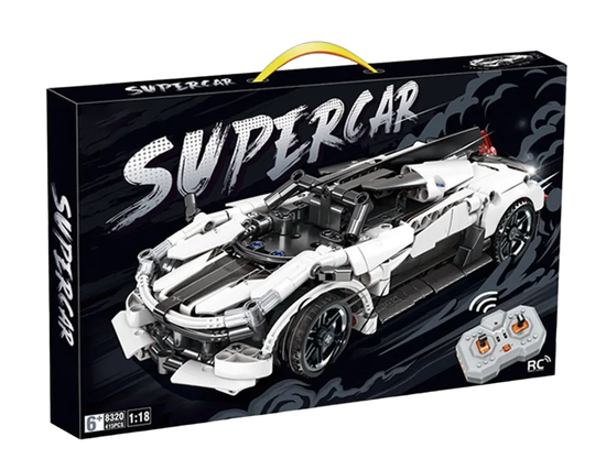 Конструктор радиоуправляемый гоночный авто SuperCar  , 405 деталей ( белый ) , масштаб 1:18