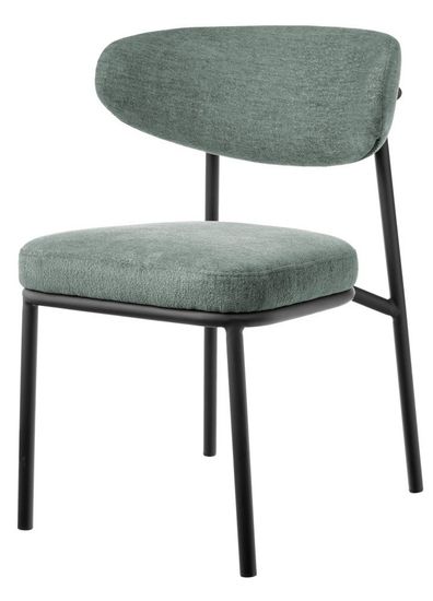 Стул Lucas 2 шалфей шенилл с чёрными ножками