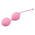 Розовые вагинальные шарики из силикона с мягким хвостиком (Цвет: розовый)