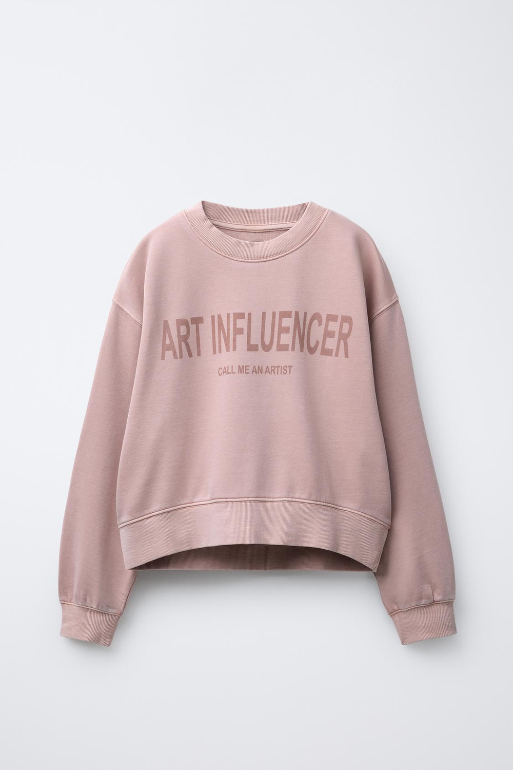 ZARA КОМПЛЕКТ: ТОЛСТОВКА И БРЮКИ WIDE LEG С НАДПИСЬЮ, РОЗОВЫЙ