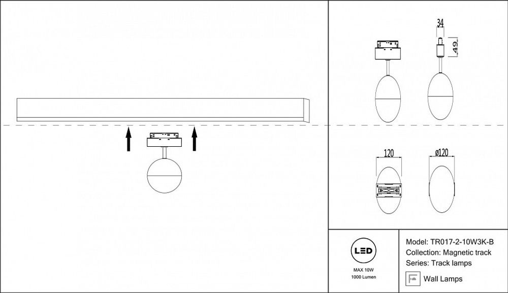Светильник на штанге Maytoni Kiat TR017-2-10W3K-B