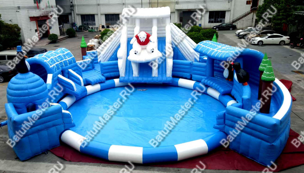 Надувной наземный аквапарк «Морское царство 2» 16*16*6 м