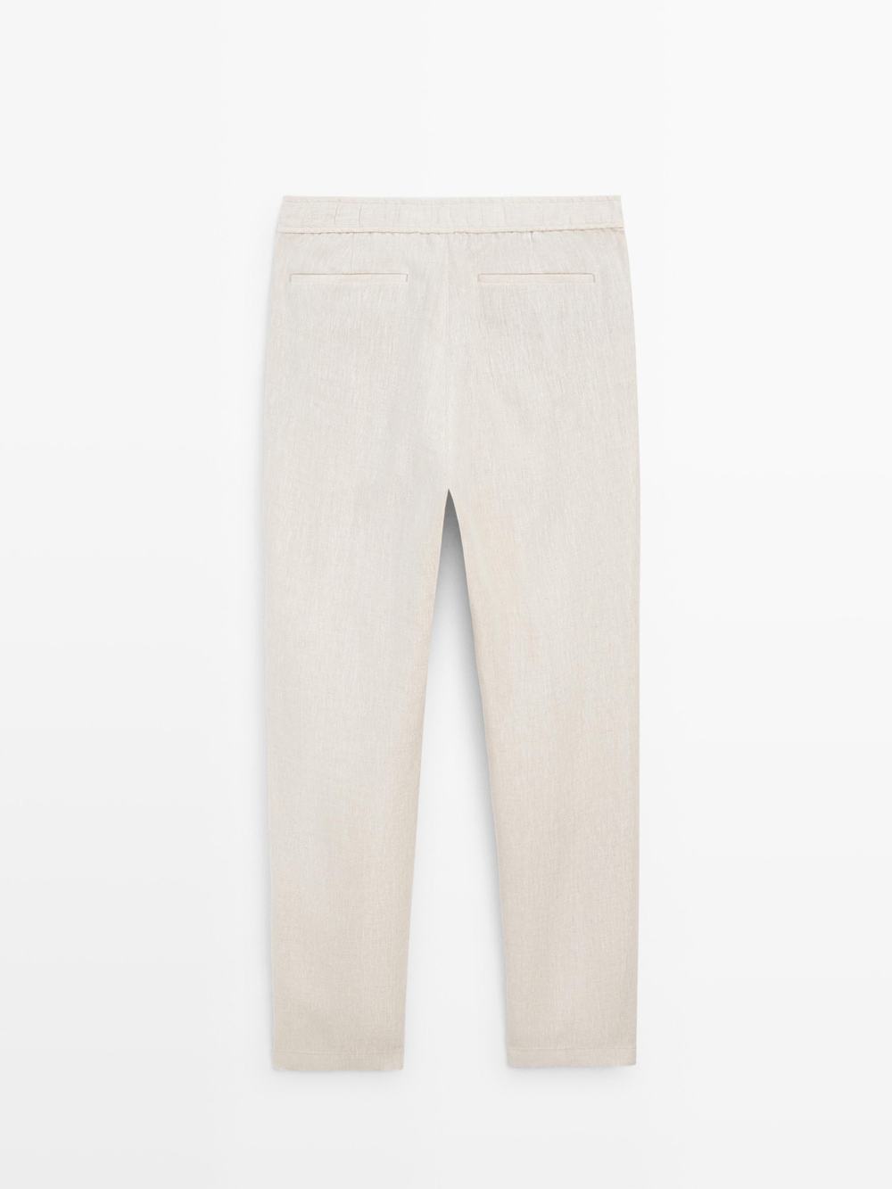 Massimo Dutti Льняные спортивные брюки, бежевый