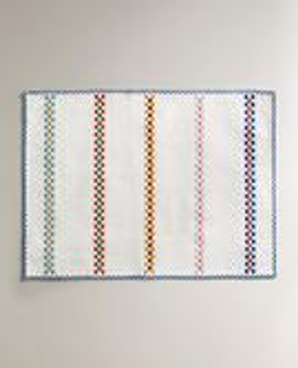 ZARA HOME ХЛОПКОВАЯ ПОДСТАВКА ПОД СТОЛОВЫЕ ПРИБОРЫ С РАЗНОЦВЕТНЫМИ КАЙМОЙ, БЕЛЫЙ/ЗЕЛЕНЫЙ