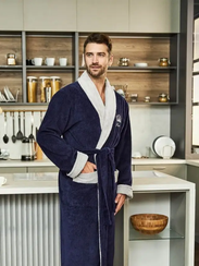 Халат мужской KING без капюшона Синий "Polens"