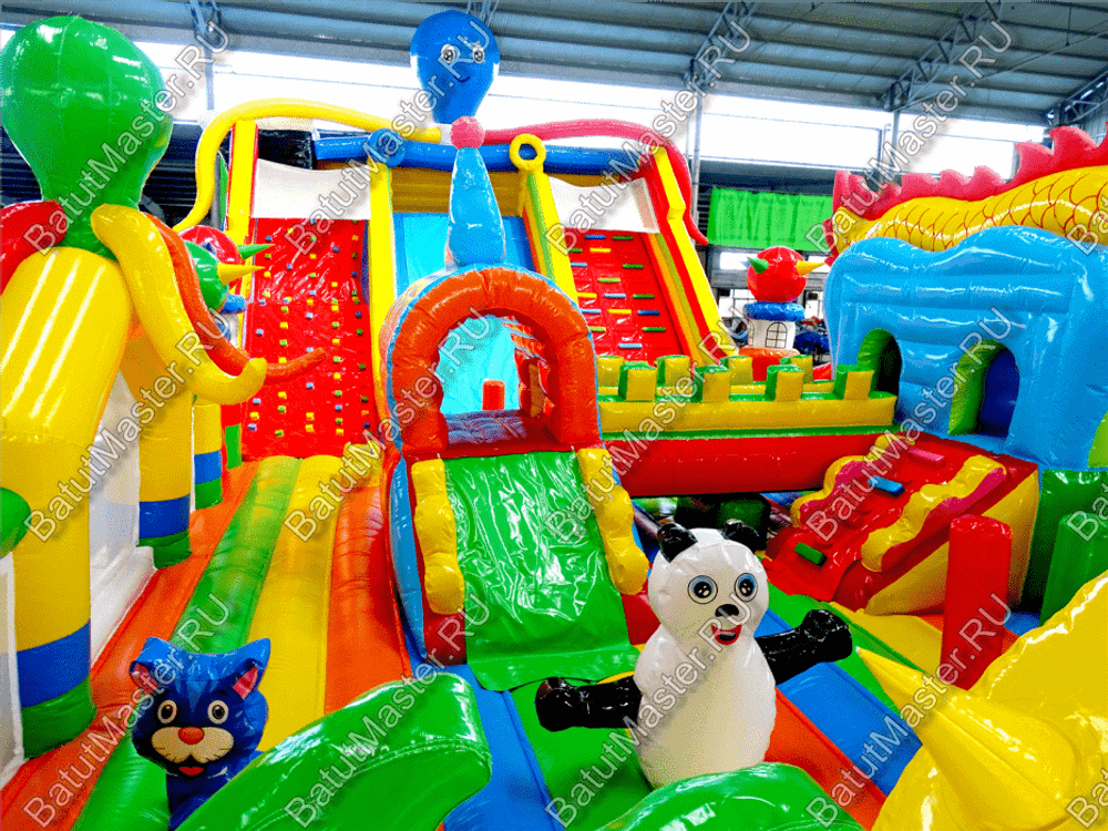 Коммерческий надувной батут "Осьминоги и драконы" 17*8*7 м