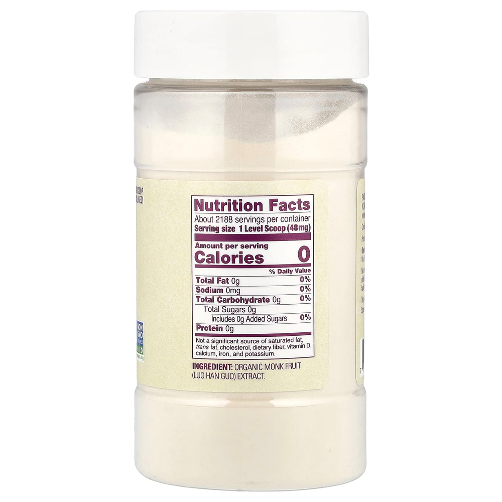 NOW Foods, Органический экстракт плодов монаха в порошке, низкокалорийный подсластитель, 105 г (3,7 унции)