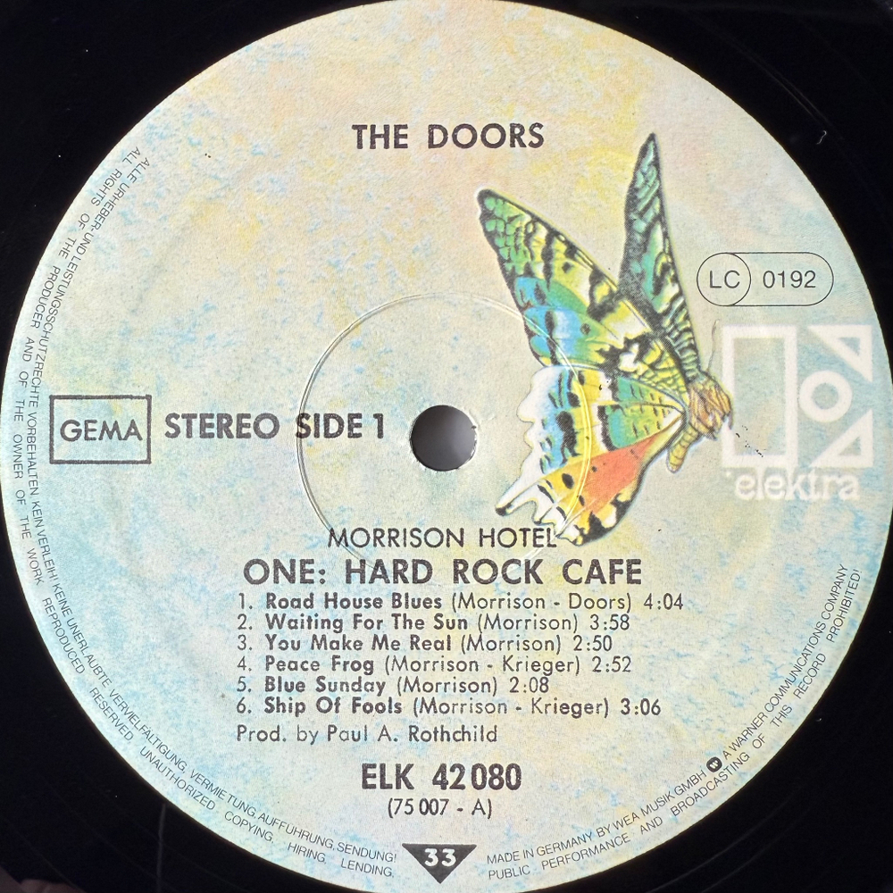 The Doors ‎– Morrison Hotel (Германия 1978г.)