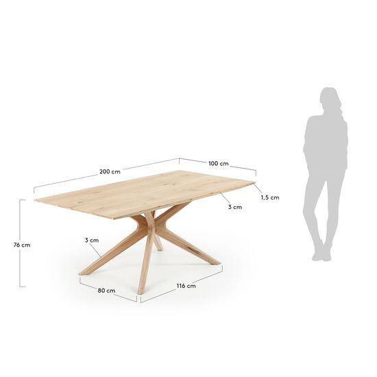 Стол Armande 200х100 дуб беленый