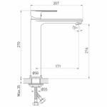 Смеситель для раковины 35k MIXLINE ML26-042 "Life" высокий излив