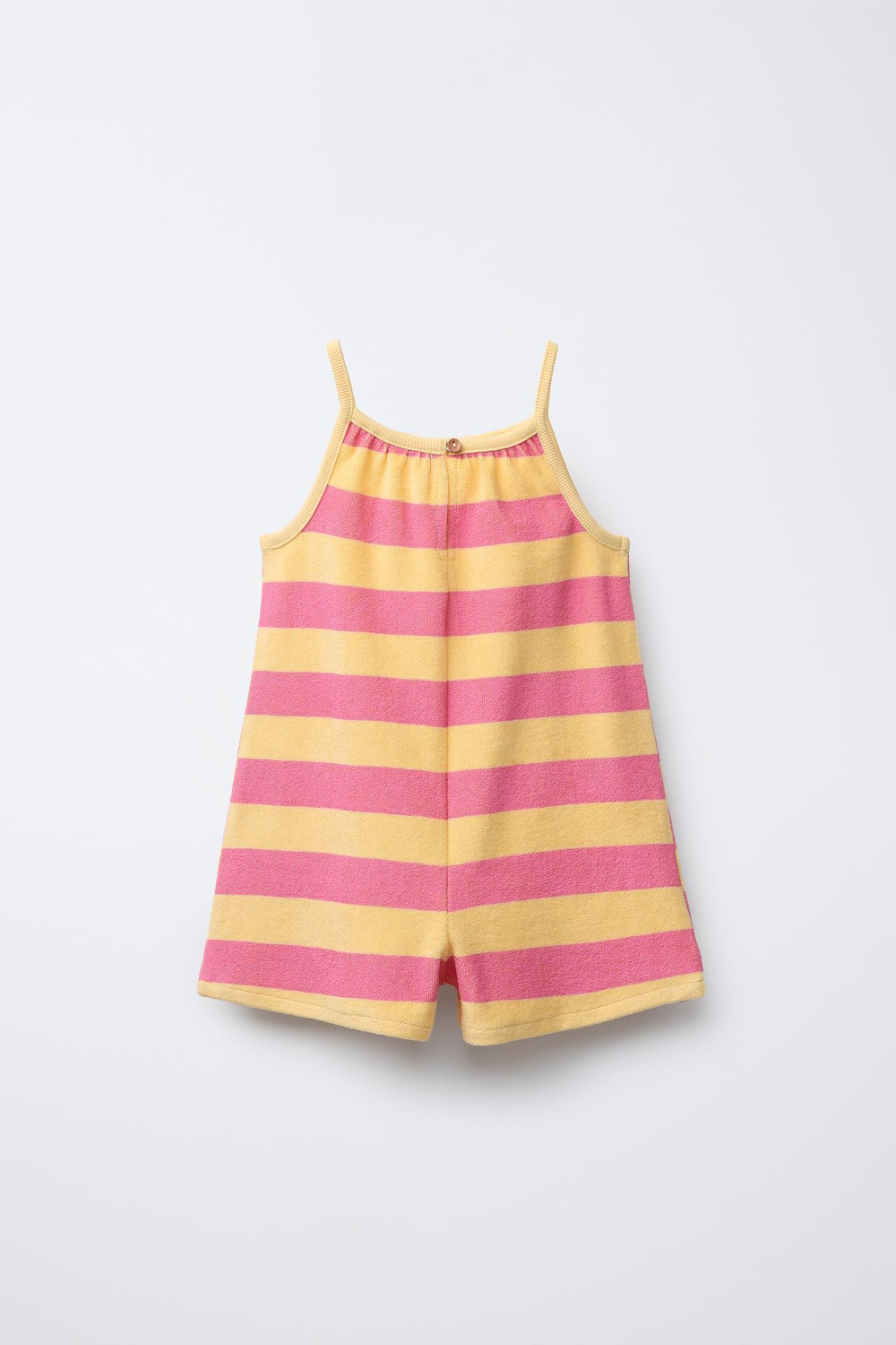 ZARA КОМБИНЕЗОН ИЗ МАХРОВОЙ ТКАНИ С ПРИНТОМ, ЖЕЛТЫЙ