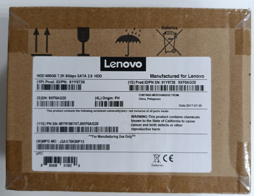 Жесткий диск HDD 500Gb IBM/Lenovo 7.2K 2.5" SATA <81Y9726> RTL