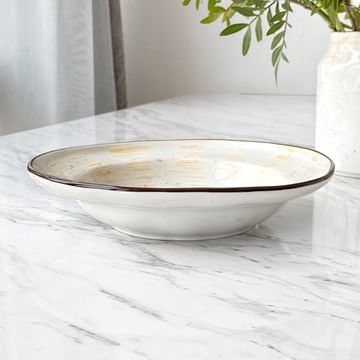 Тарелка глубокая Latte 350 мл, 22 см, ручная работа, фарфор