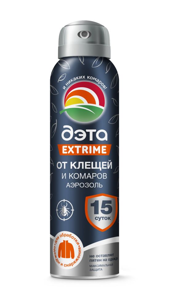Аэрозоль ДЭТА-EXTRIME от клещей и комаров для обработки одежды 150 мл, действие до 15-и суток