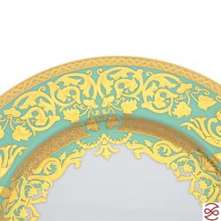 Набор тарелок Falkenporzellan Natalia seladon gold 28.5 см(6 шт)