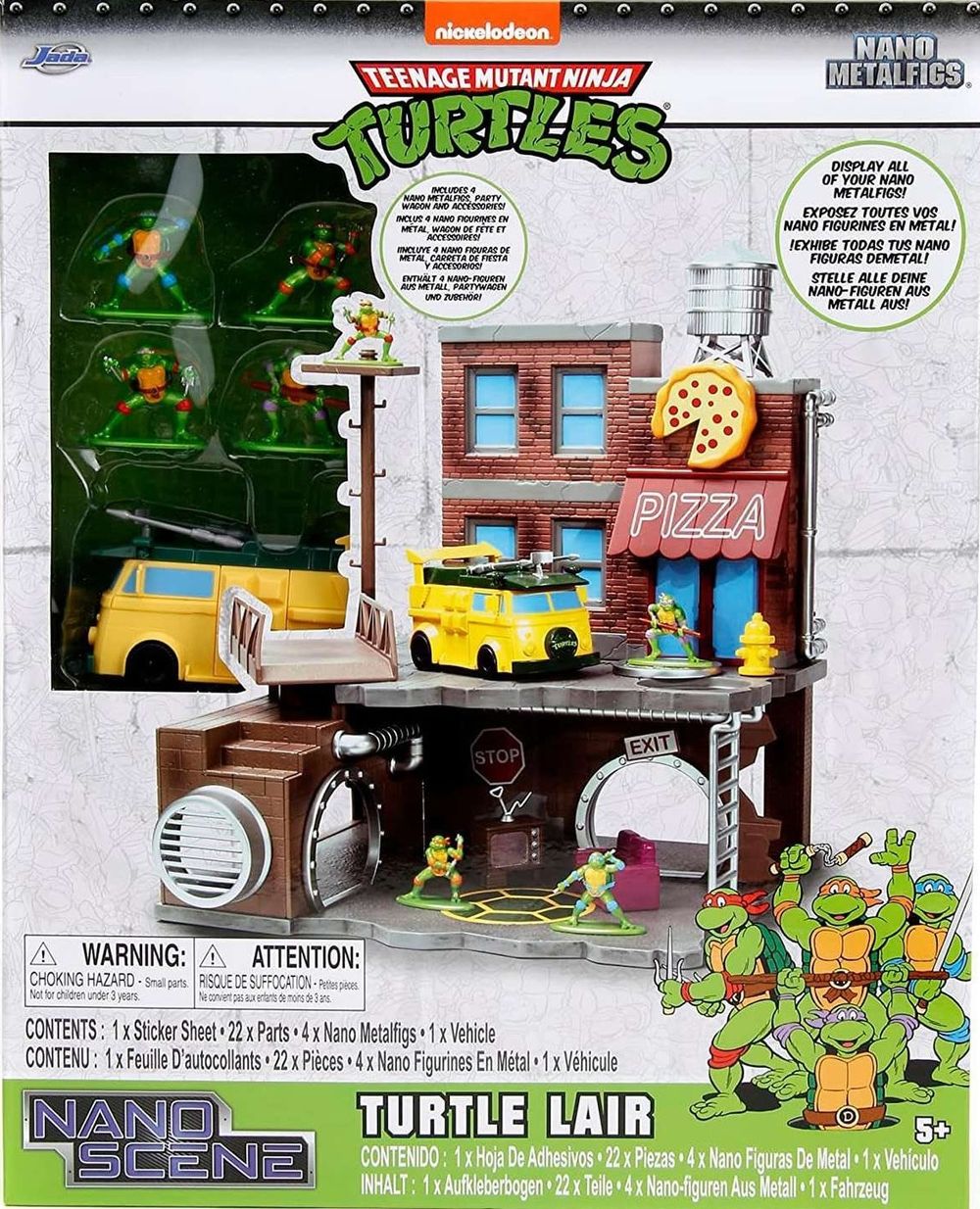 Набор фигурок Jada Toys Nano TMNT Nanoscene with 4 figures