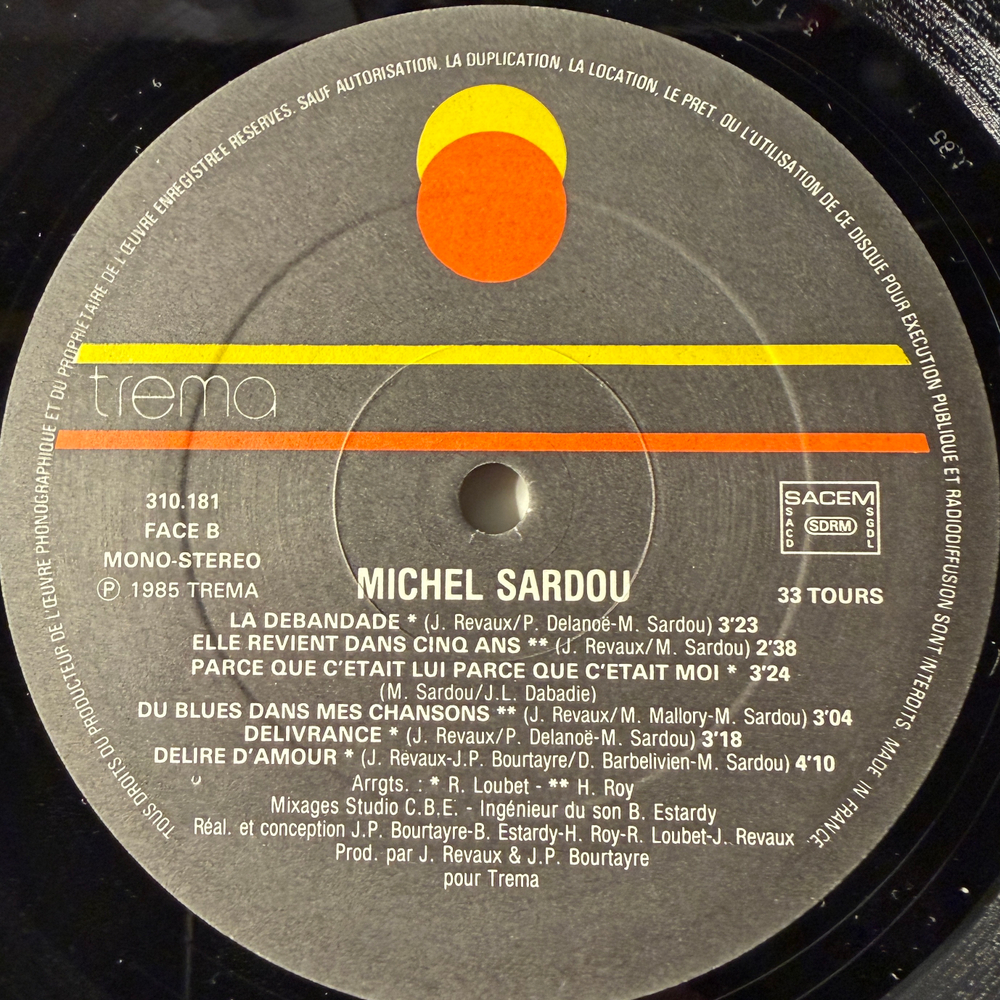 Sardou ‎– Io Domenico (Франция 1985г.)