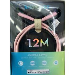 Кабель RAVPower MFI USB-C to Lightning, 1.2 м (RP-CB1017, RP-PC1017), розовый