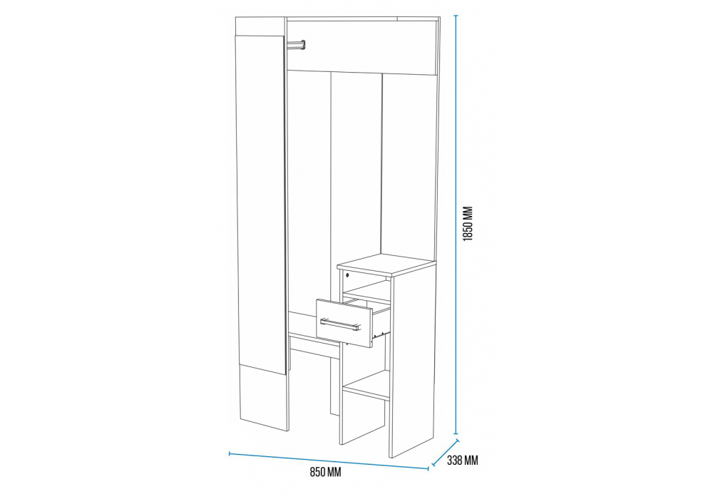 Прихожая Woodville Рогес анкор светлый
