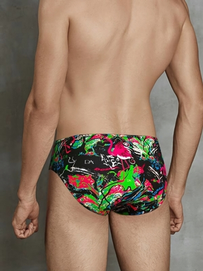 Мужские трусы-слипы с принтом Doreanse Flamingo (Размер: XL) (Цвет: черный)