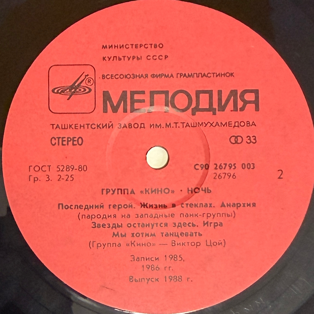 Кино – Ночь (СССР 1988г.)