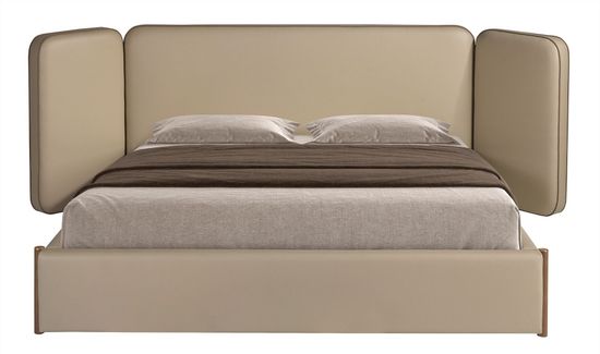 Кровать 7218 Angel Cerda из экокожи цвета норки для матраса 180 х 200 см