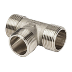 Тройник с наружной резьбой STOUT SFT 0018 - 1" (для стальных труб, латунь никелированная)