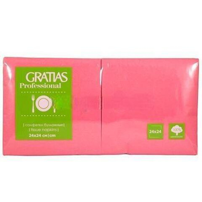 Салфетка 24х24 (1 сл.) 400 фуксия Интенсив Gratias (1/12 шт.)