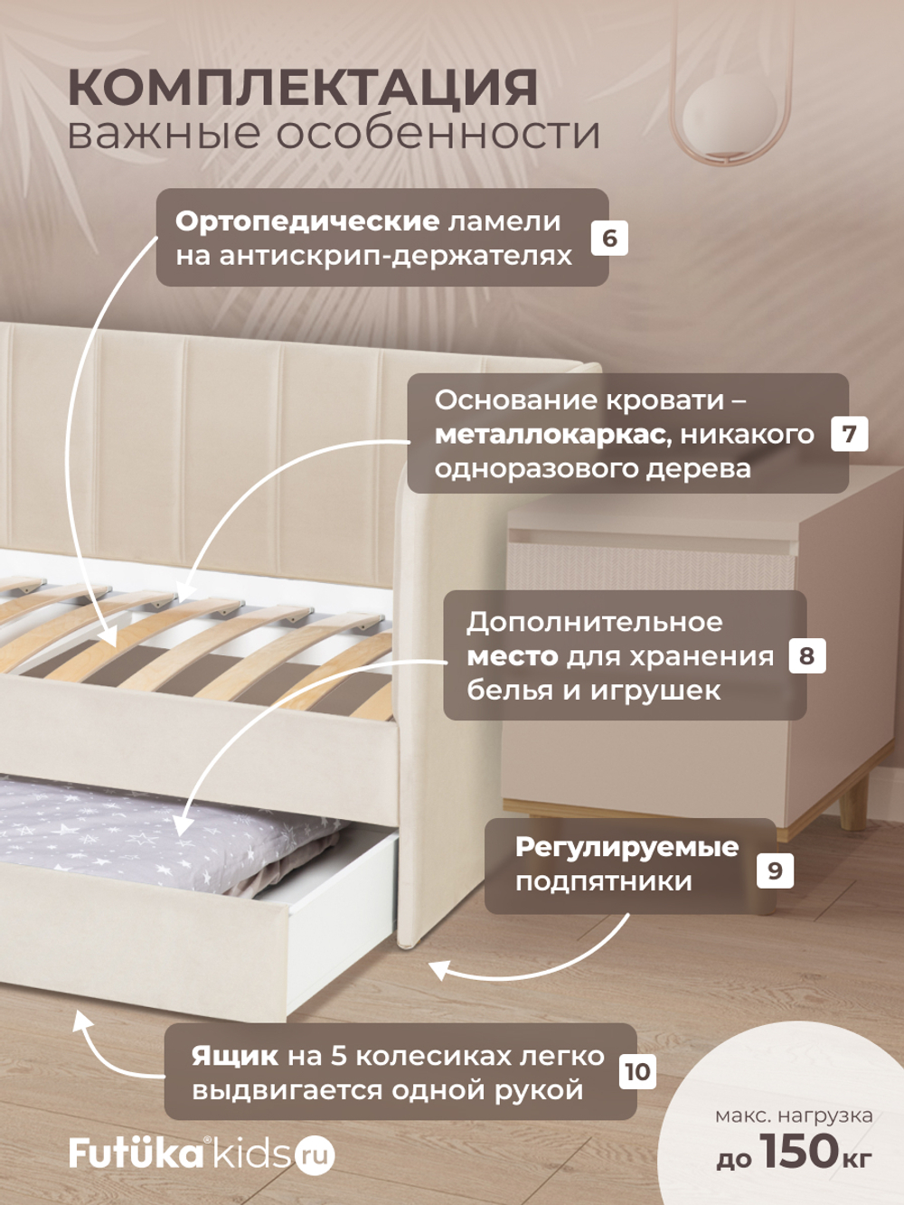 Диван - кровать 180х90 см Crecker ткань Микровелюр