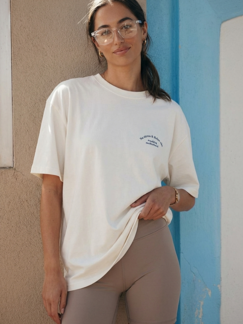Футболка оверсайз женская белый NO STRESS