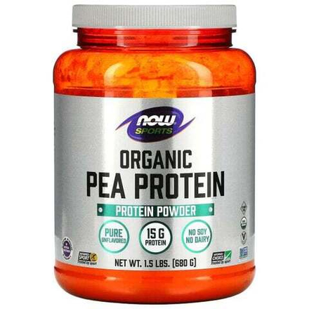 Растительный протеин NOW Foods, Sports, Белок из гороха органического происхождения, натуральный, не содержащий вкусовых добавок, 680 г (1,5 фунта)