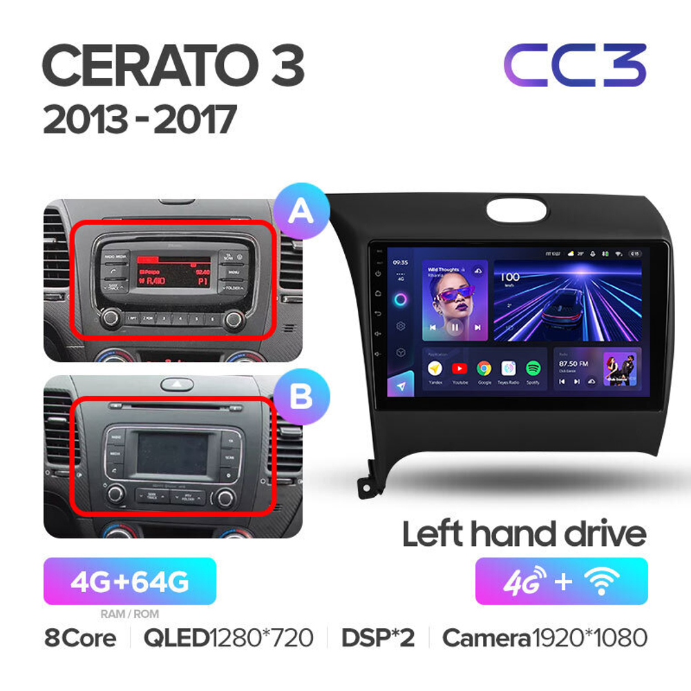 Teyes CC3 9" для KIA Cerato 2013-2017