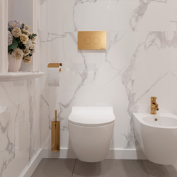 Кнопка смыва для унитаза STWORKI Хельсинки 500474 пластик, цвет матовое золото