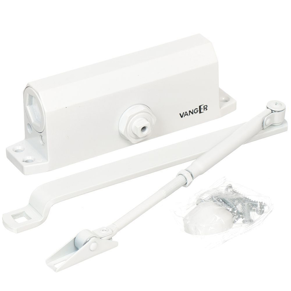 Доводчик дверной Vanger, DC-120-W, -40 C, до 100-120 кг, бел, 26415