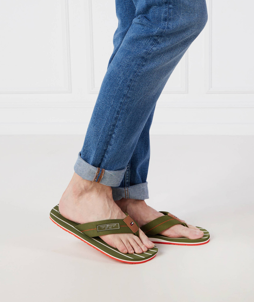 Вьетнамки PATCH HILFIGER BEACH SANDAL Tommy Hilfiger - хаки(FM0FM04470)