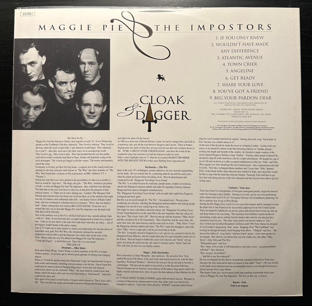 Maggie Pie & The Imposters - Cloak And Dagger (Англия 1992г.)
