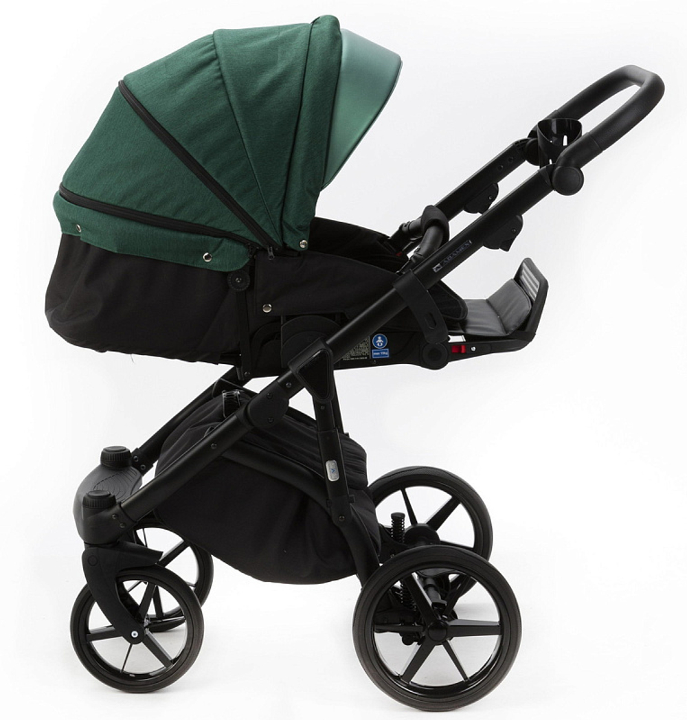 Детская коляска Adamex Nola 2 в 1 N-PS116 (ЗЕЛ + ИЗУМРУД. ПЕРЛ. КОЖА)