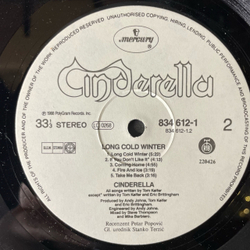 Винтажная виниловая пластинка LP Cinderella Long Cold Winter (Югославия 1988)