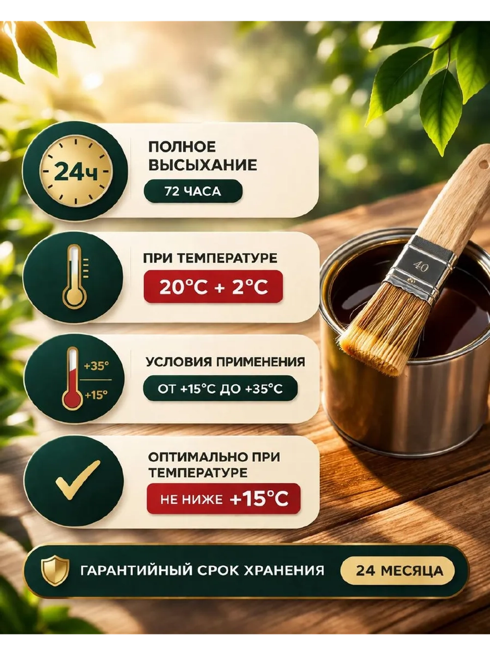Олифа натуральная, для дерева 4.5л.