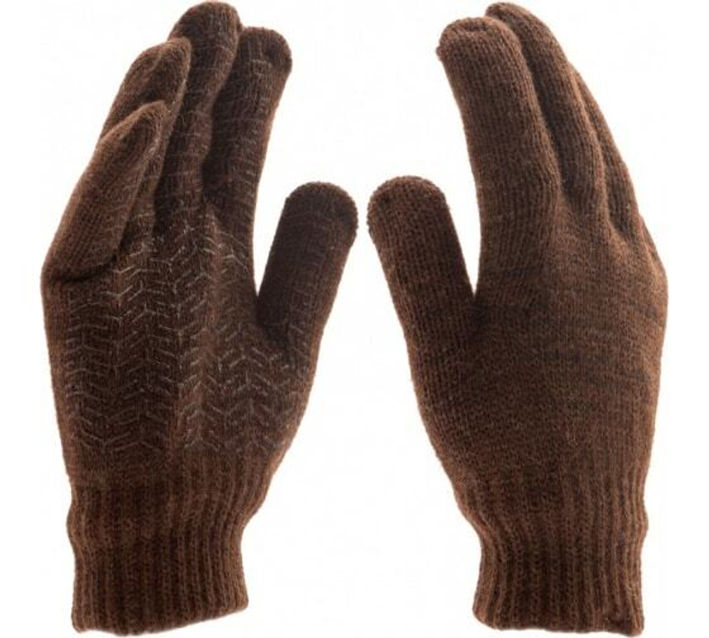 ПЕРЧАТКИ СИБРТЕХ ТРИКОТАЖНЫЕ ДВОЙНЫЕ ВЕРБЛЮЖЬЯ И ОВЕЧЬЯ ШЕРСТЬ ПОКР/ПВХ 68635