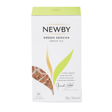 Чай зеленый в пакетиках Newby Green Sencha, 25 пак