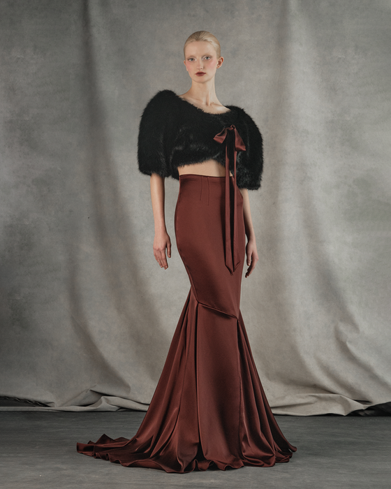 Юбка макси со шлейфом