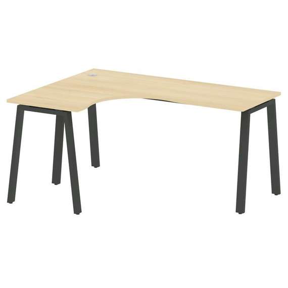 Metal System Стол криволинейный левый на А-образном м/к БА.СА-4 (L) Акация Лорка/Металл Антрацит 160