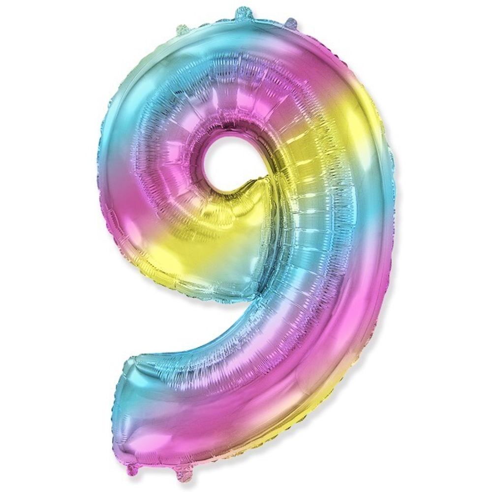 Цифра «9» радужная