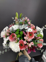 Букет+белый мишка