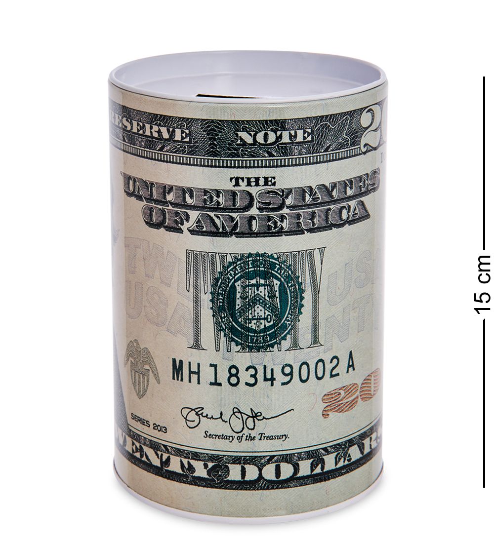 BX-220/3 Металлическая копилка «20 Долларов» 15см