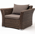 "Капучино" кресло из искусственного ротанга (гиацинт), цвет коричневый