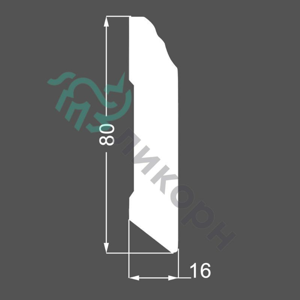 Плинтус напольный кремовый магнолия МДФ К-26 80X16X2050 мм Deartio / Ликорн